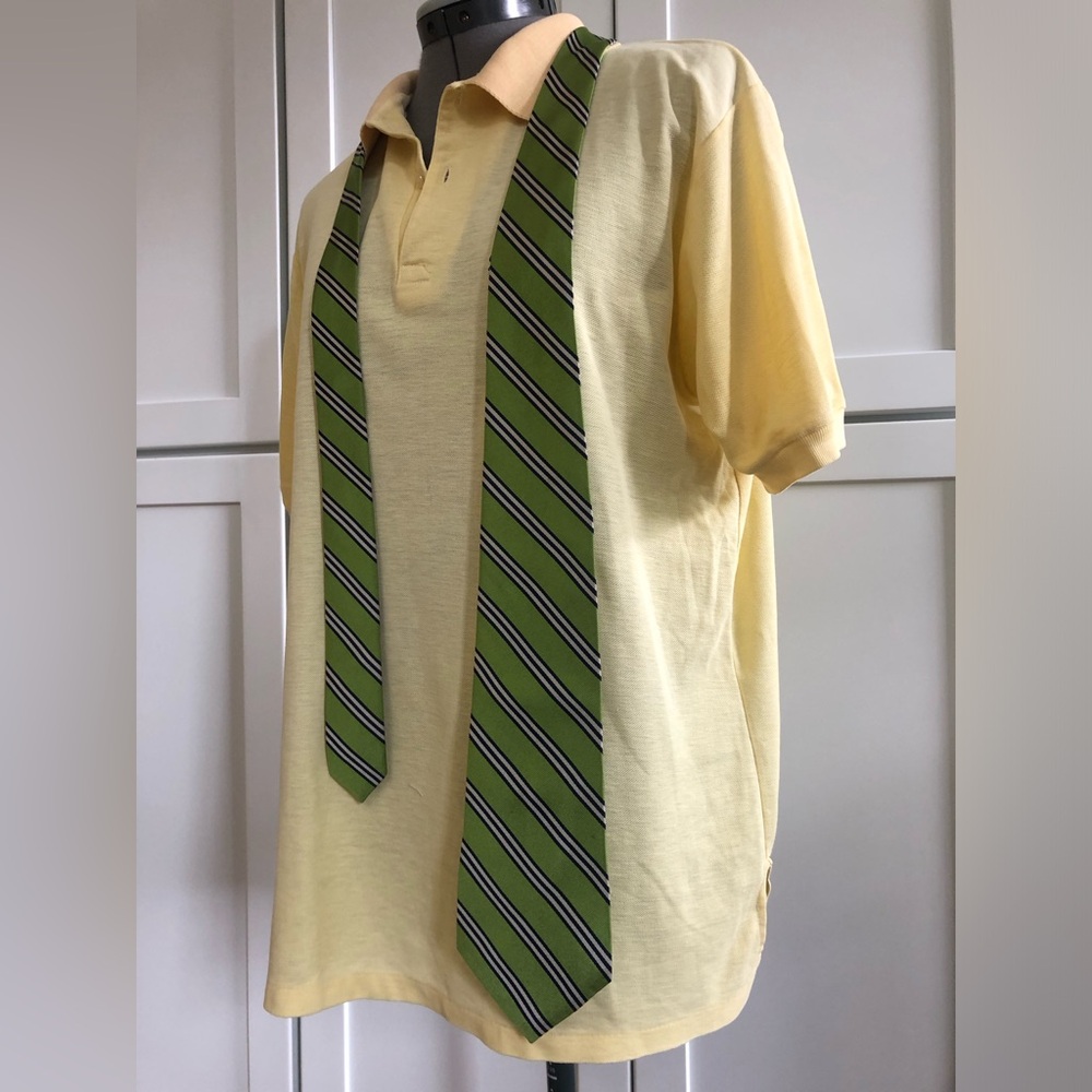 J. Crew Green Striped Silk Imported Tie - Picture 6 of 15